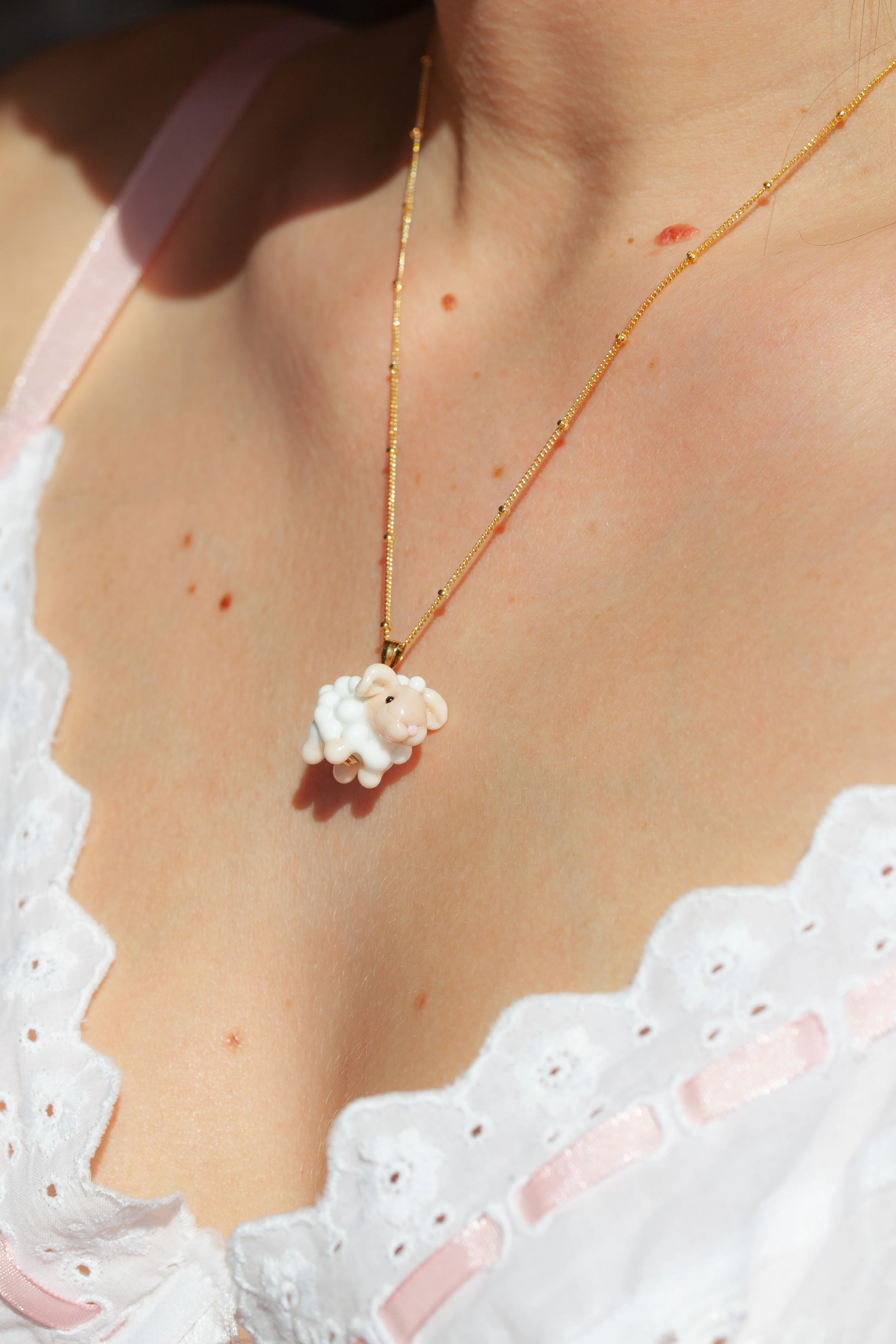 Fluffy Sheep Charm Necklace - Image 4