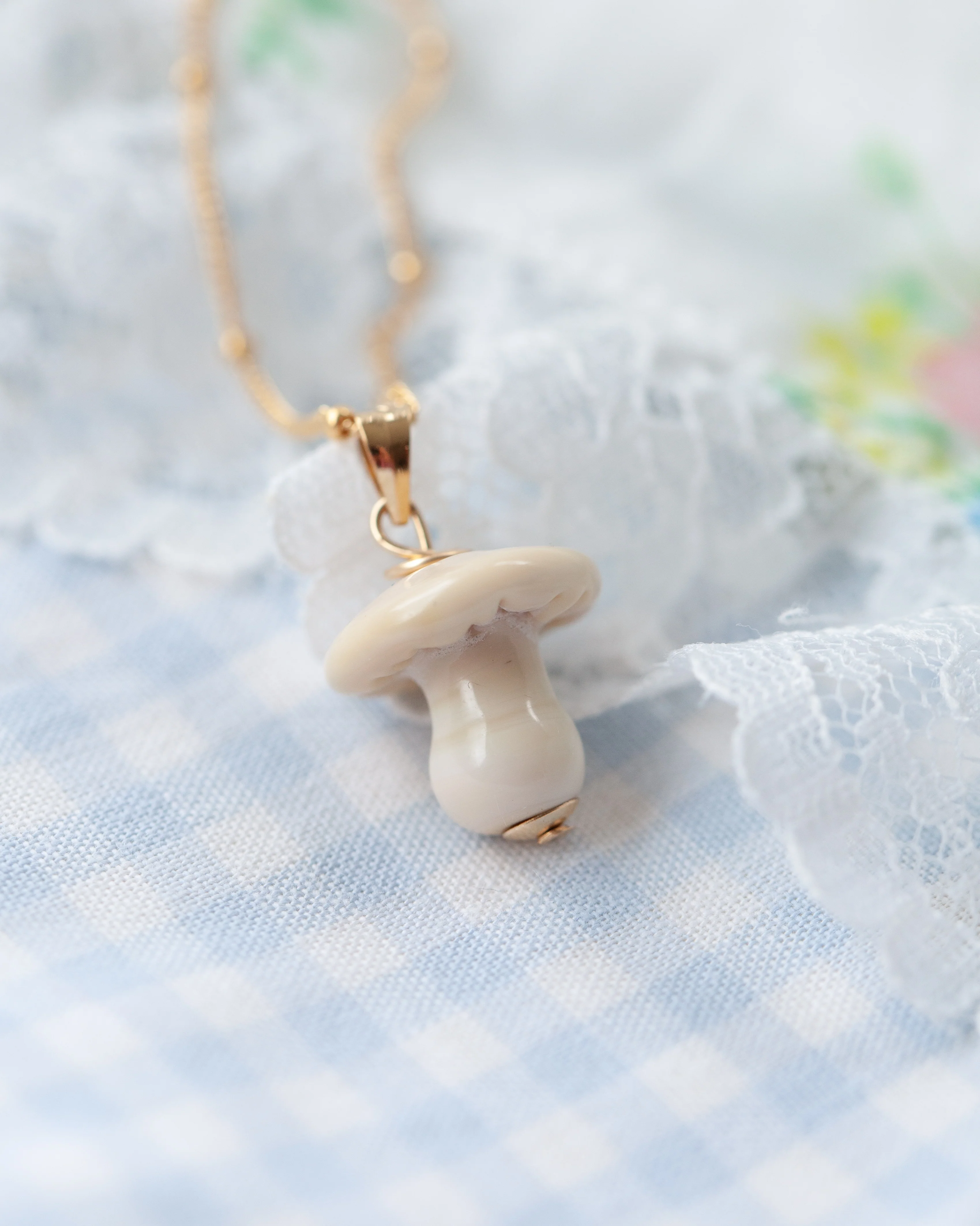 Button Mushroom Charm Necklace - Image 6