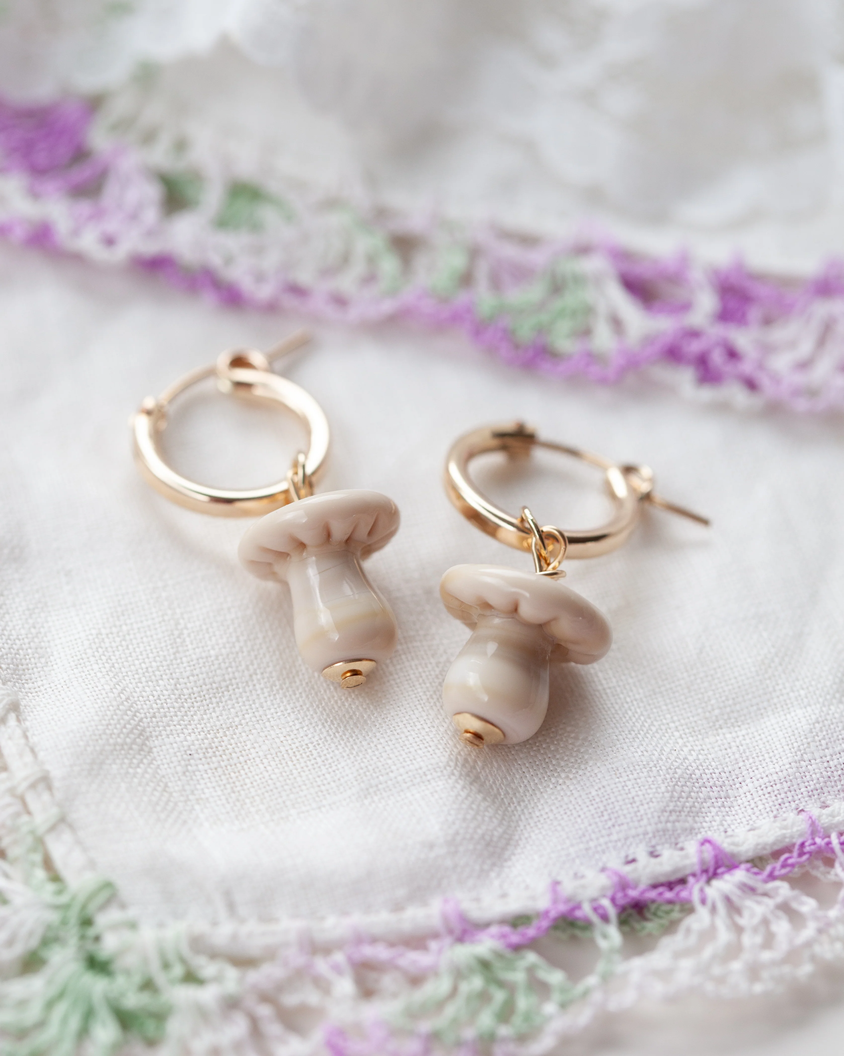 Button Mushroom Earrings - Image 3