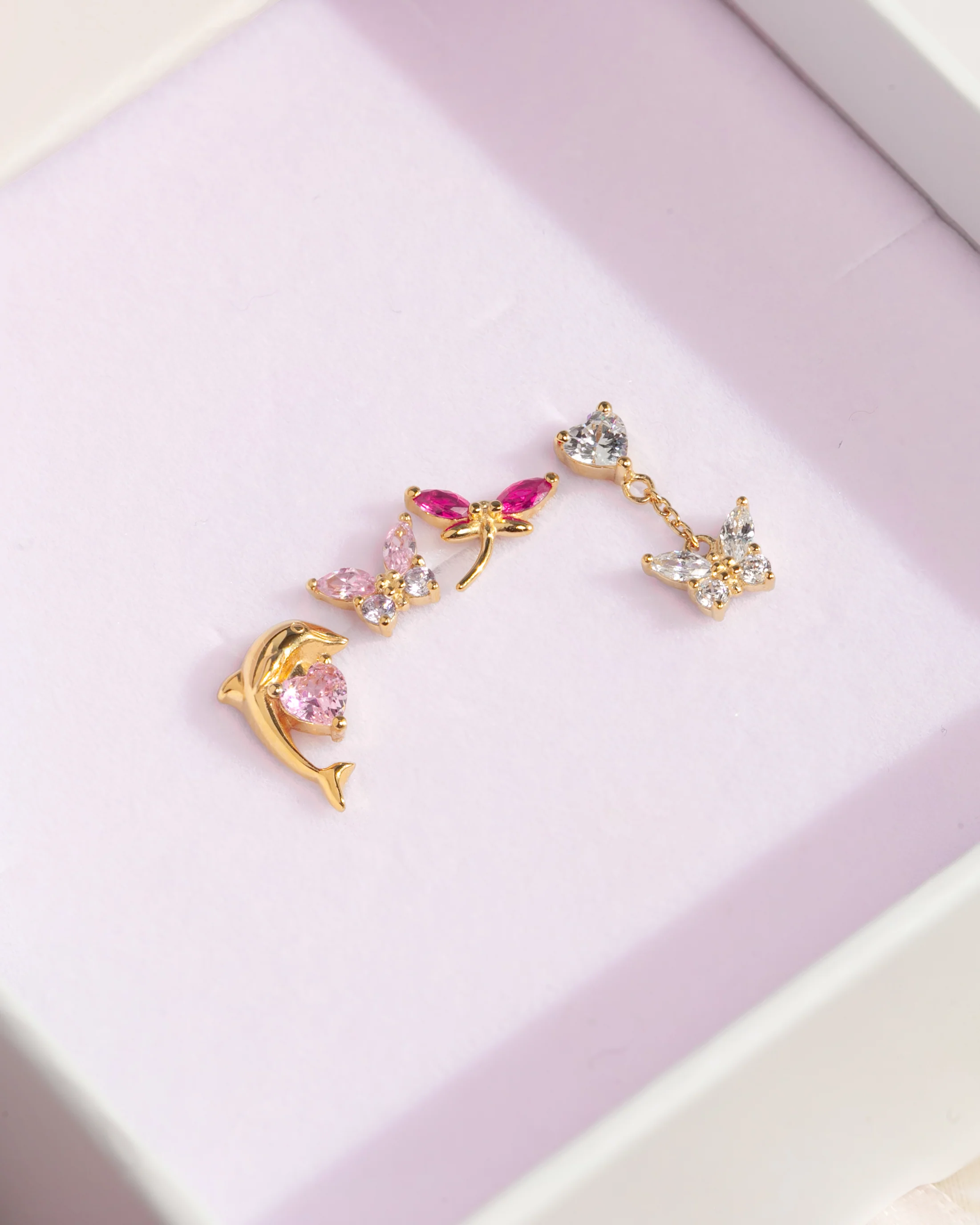 Princess Drop Chain Stud Earring - Image 3