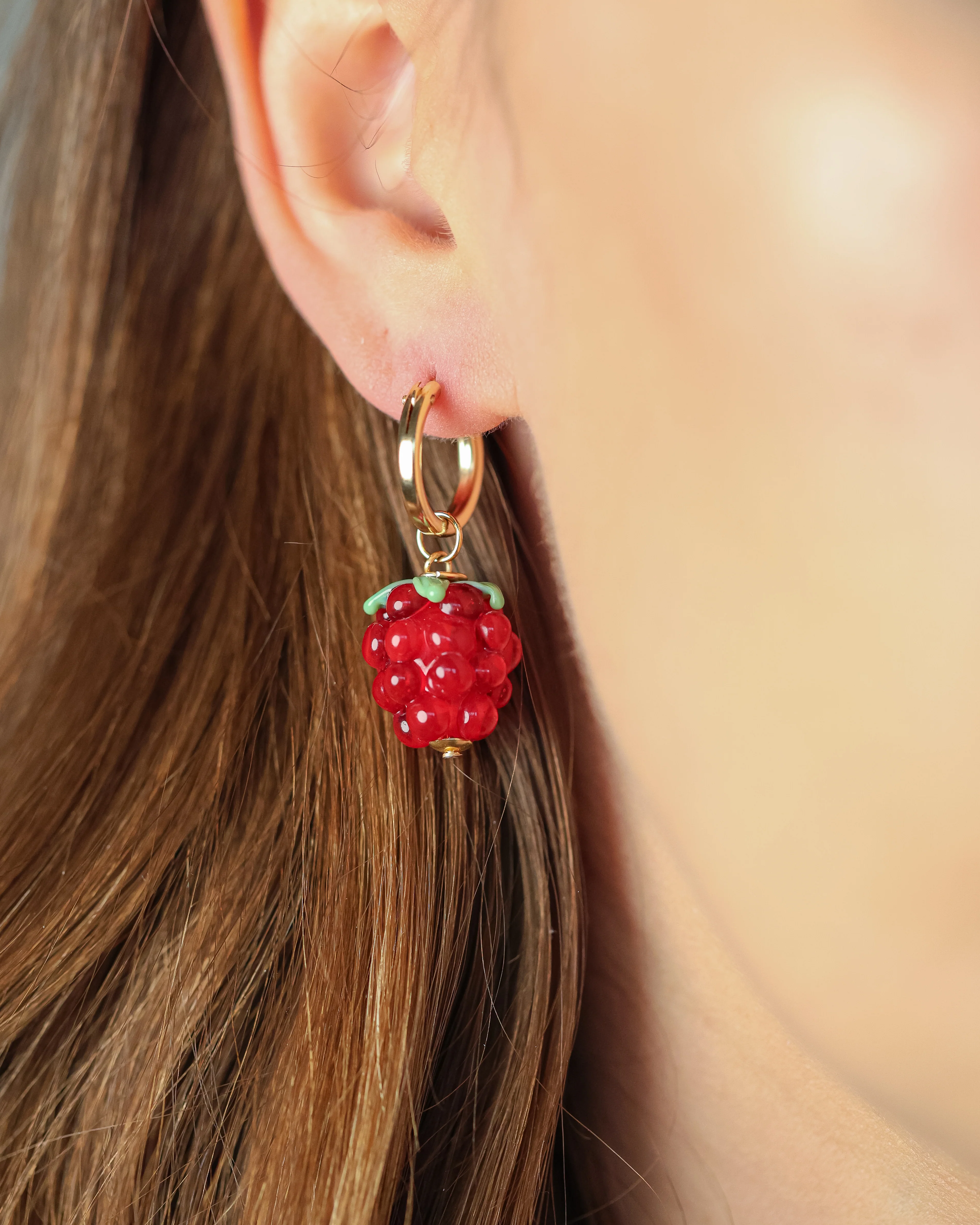 Red Raspberry Earrings - Image 3