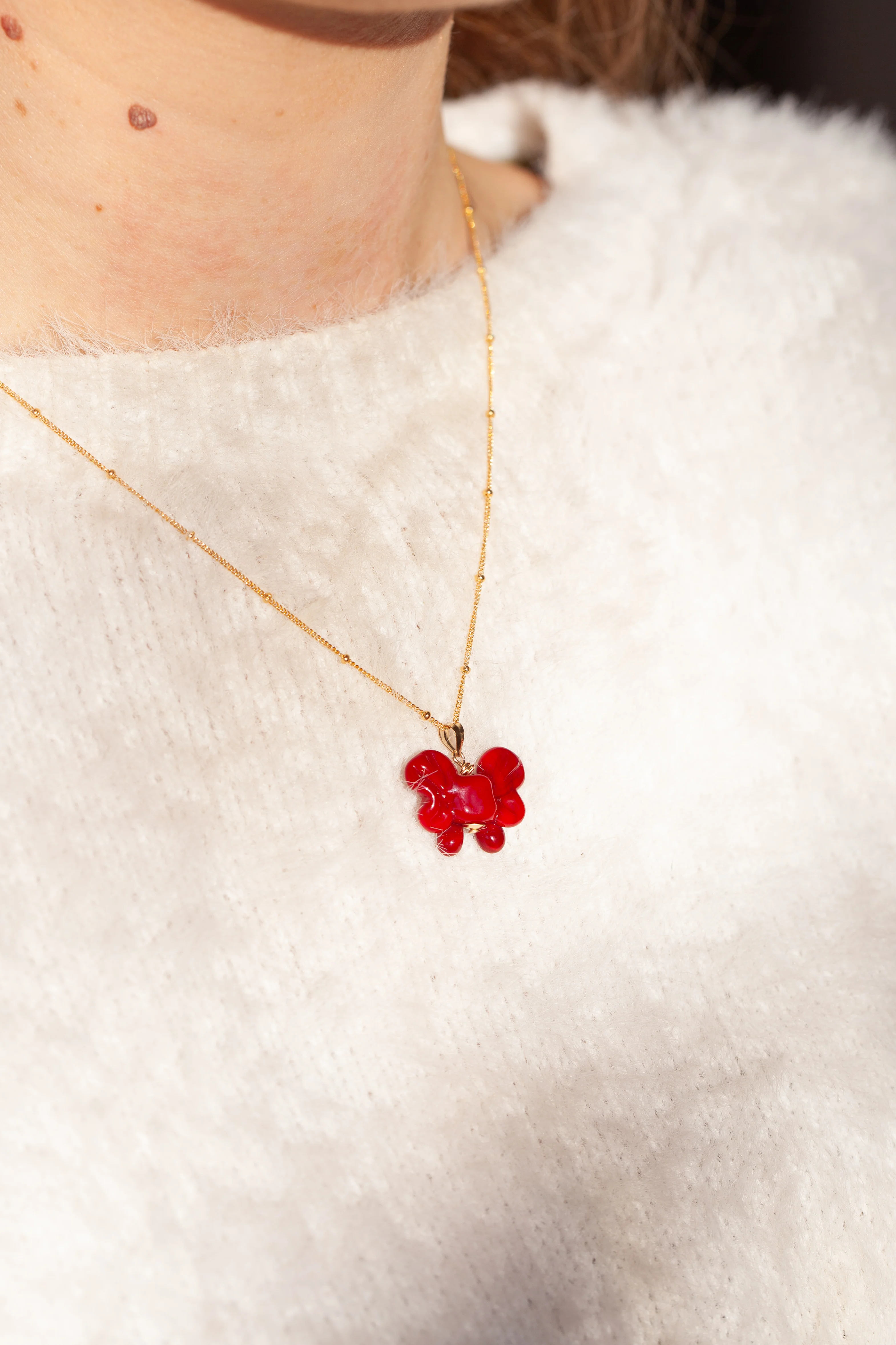 Glass Ribbon Charm Necklace - Image 3