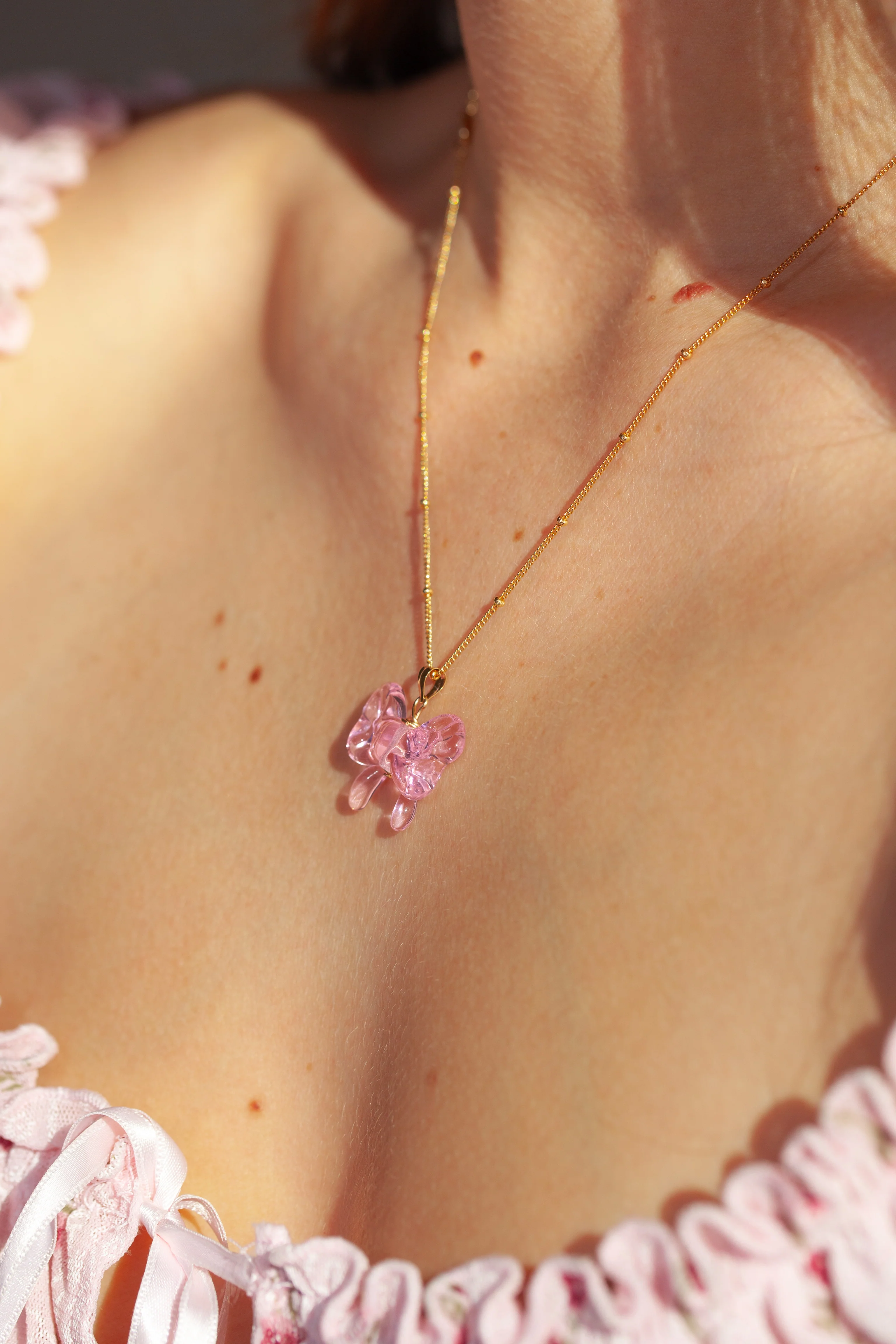 Glass Ribbon Charm Necklace - Image 4